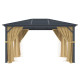 Pérgola 300x395cm en aluminio antracita y policarbonato - X-METAL