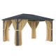 Pérgola 300x395cm en aluminio antracita y policarbonato - X-METAL