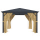 Pérgola 360x360cm en aluminio antracita y policarbonato - X-METAL