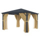 Pérgola 360x360cm en aluminio antracita y policarbonato - X-METAL