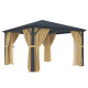Pérgola 360x360cm en aluminio antracita y policarbonato - X-METAL