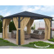 Pérgola 360x360cm en aluminio antracita y policarbonato - X-METAL
