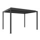 Pérgola bioclimática autoportante motorizada de aluminio negro grafito 3x3m - con mando a distancia - X-METAL