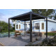 Pérgola bioclimática autoportante motorizada de aluminio negro grafito 3x3m - con mando a distancia - X-METAL