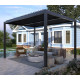 Pérgola bioclimática autoportante motorizada de aluminio negro grafito 3x3m - con mando a distancia - X-METAL