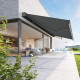 Toldo motorizado 450x300cm tejido poliéster antracita LEDY- X-METAL