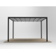 Pérgola autoportante con cubierta retráctil motorizada de aluminio negro grafito 3x4m - X-METAL