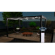 Pérgola autoportante con cubierta retráctil motorizada de aluminio negro grafito 3x4m - X-METAL
