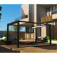 Pérgola autoportante con cubierta retráctil motorizada de aluminio negro grafito 3x4m - X-METAL