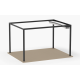 Pérgola autoportante con cubierta retráctil motorizada de aluminio negro grafito 3x4m - X-METAL