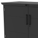 Caseta para 3 contenedores de basura de acero galvanizado Kosto con techo inclinado gris oscuro + kit de anclaje - X-Metal