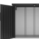 Cofre de jardín para 2 cubos de basura de acero galvanizado Kosto gris oscuro + kit de anclaje - X-METAL