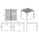 Pérgola bioclimática autoportante motorizada de aluminio negro grafito 3x3m - con mando a distancia - X-METAL