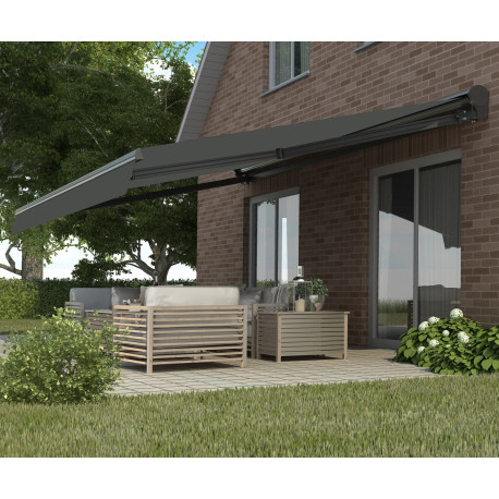 Toldo motorizado 350x250cm antracita tejido poliéster antracita DECO - X-METAL