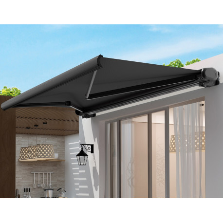 Toldo motorizado 500x300cm antracita tejido poliéster antracita LUXO - X-METAL