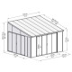 Terraza 400x425cm en aluminio blanco y policarbonato 8mm Sanremo - Palram
