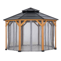Juego de mosquiteras de poliéster para cenador 395x395cm - Sunjoy