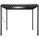 Pérgola bioclimática autoportante STEEL de acero galvanizado lacado antracita 3x3m - X-METAL