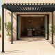 Pérgola bioclimática autoportante STEEL de acero galvanizado lacado antracita 3x3m - X-METAL