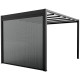 Pérgola autoportante con cubierta retráctil motorizada de aluminio negro grafito 3x3m - X-METAL