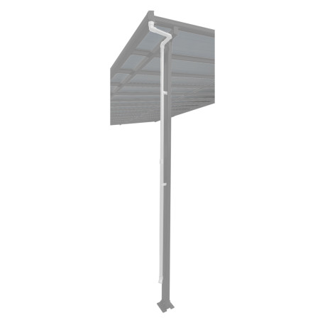 Kit de canaletas blancas para pérgola de 4m de profundidad - juego de 2 - X-METAL