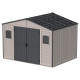 Caseta de Jardín WoodBridge II 10,5x8 de PVC + gris y antracita - DURAMAX