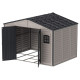 Caseta de Jardín WoodBridge II 10,5x8 de PVC + gris y antracita - DURAMAX