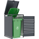 Cubrecubo de acero galvanizado antracita para contenedor de 240L - X-METAL