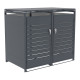 Cubrecubo de acero galvanizado antracita para 2 contenedores de 240L - X-METAL
