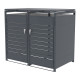 Cubrecubo de acero galvanizado antracita para 2 contenedores de 240L - X-METAL