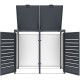 Cubrecubo de acero galvanizado antracita para 2 contenedores de 240L - X-METAL