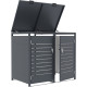 Cubrecubo de acero galvanizado antracita para 2 contenedores de 240L - X-METAL