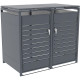 Cubrecubo de acero galvanizado antracita para 2 contenedores de 240L - X-METAL