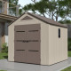 Caseta de jardín HDPE Sunlife 6,15m² crema y marrón + suelo - JOBU