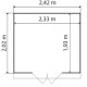 Caseta de jardín PVC 4,9m ² DECO de color blanco y gris verdoso Grosfillex