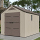 Caseta de jardín HDPE Sunlife 7,8m² crema y marrón + suelo - JOBU