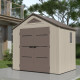 Caseta de jardín HDPE Sunlife 4,5m² crema y marrón + suelo - JOBU