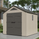 Caseta de jardín HDPE Sunlife 6,15m² crema y gris + suelo - JOBU