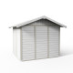 Caseta de jardín PVC 4,9m ² DECO de color blanco y gris verdoso Grosfillex