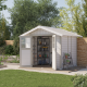 Caseta de jardín PVC 4,9m ² DECO de color blanco y gris verdoso Grosfillex