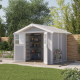  Caseta de jardín PVC 4,9m² DECO de color gris claro y blanco Grosfillex