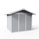  Caseta de jardín PVC 4,9m² DECO de color gris claro y blanco Grosfillex