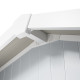  Caseta de jardín PVC 4,9m² DECO de color gris claro y blanco Grosfillex