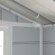  Caseta de jardín PVC 4,9m² DECO de color gris claro y blanco Grosfillex