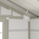 Caseta de jardín de PVC 7,5m² DECO blanco y gris verdoso Grosfillex