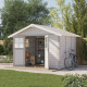 Caseta de jardín de PVC 7,5m² DECO blanco y gris verdoso Grosfillex