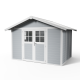 Caseta de jardín de PVC 7,5m² DECO gris claro y blanco Grosfillex