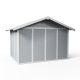 Caseta de jardín de PVC 7,5m² DECO gris claro y blanco Grosfillex