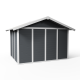 Caseta de jardín de PVC 7,5m² DECO gris oscuro y blanco Grosfillex