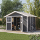 Caseta de jardín de PVC 7,5m² DECO gris oscuro y blanco Grosfillex